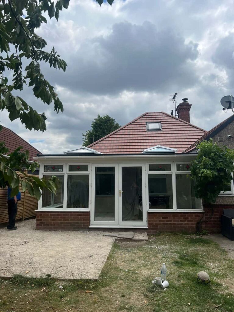 This is a photo of a hipped roof on a bungalow that has just had roof repairs carried out. Works carried out by Brandon Roofing Repairs